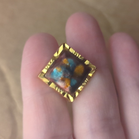 Elegant Gold and Multicolor Cuff Links And Neck Tie Jewelry - Picture 7 of 9